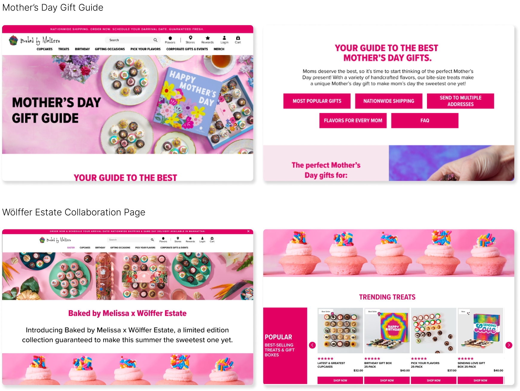Baked by Melissa Home Page Design